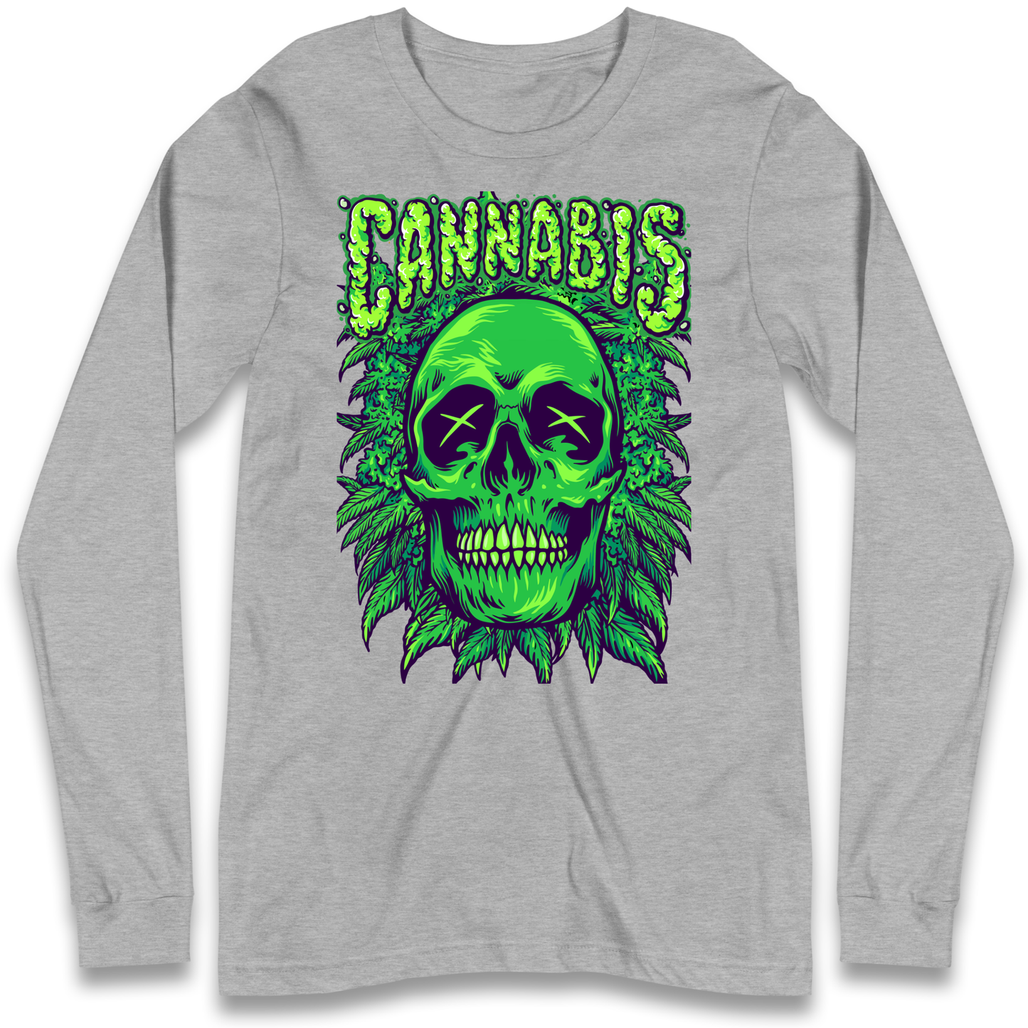 Cannabis Skull Longsleeve T Shirt