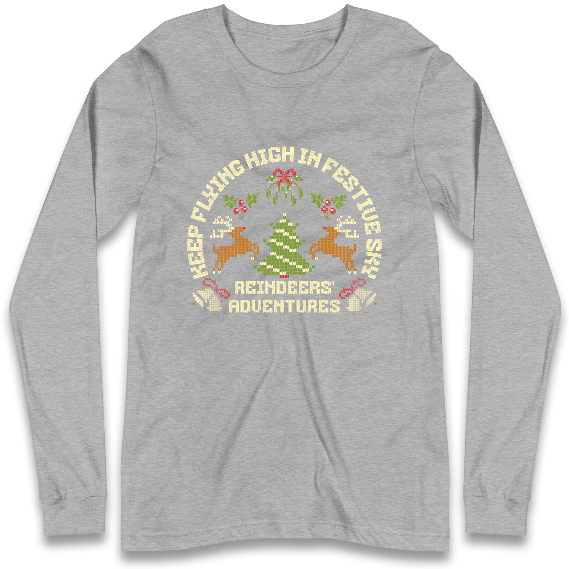 Keep Flying High In Festive Sky Christmas Longsleeve T Shirt