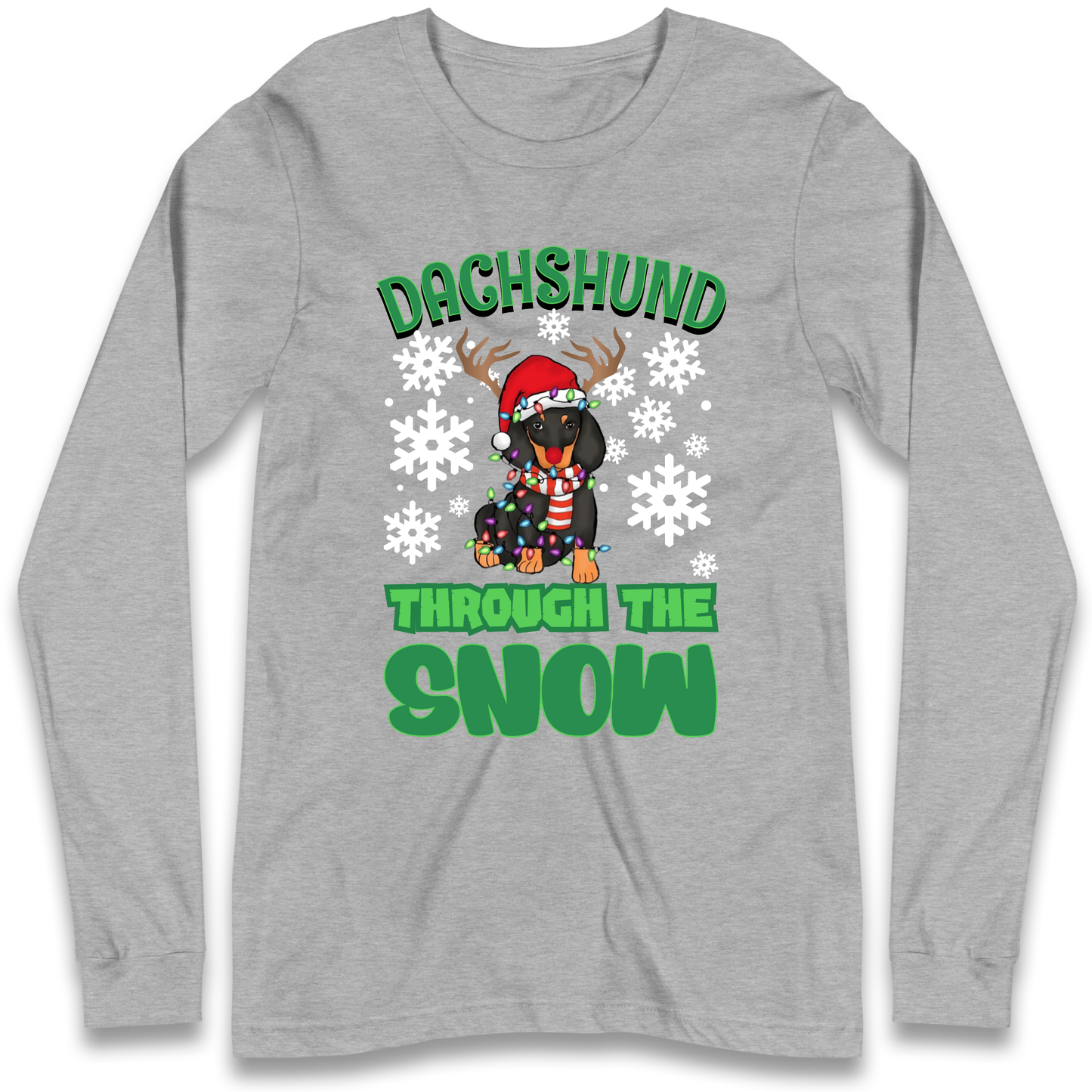 Dachshund Through The Snow Christmas Longsleeve T Shirt