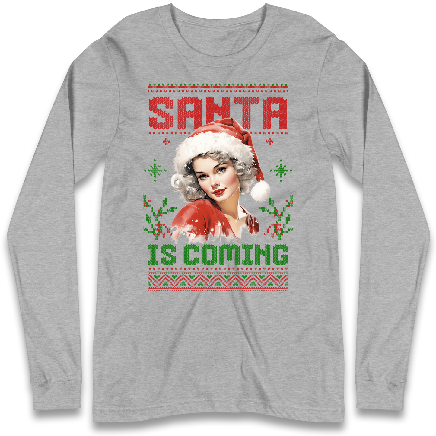 Santa is Coming Christmas Longsleeve T Shirt
