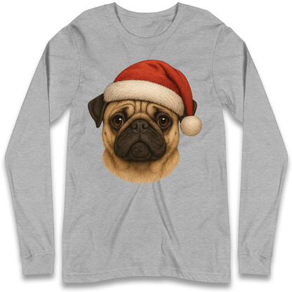 Pug Face Christmas Longsleeve T Shirt