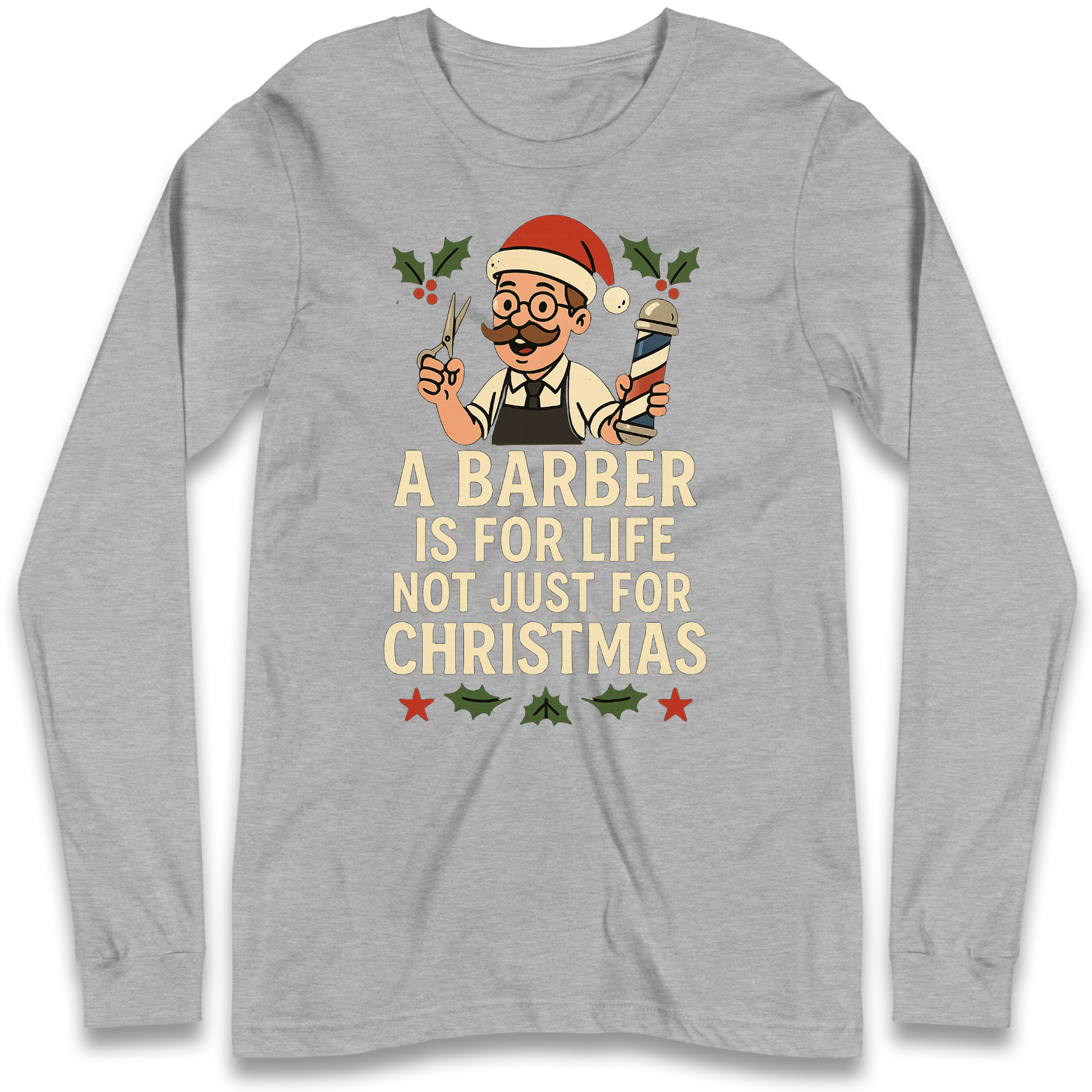 Barber Christmas Longsleeve T Shirt
