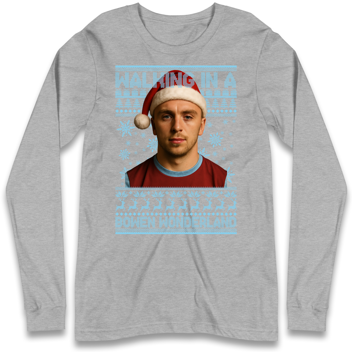 Jared Bowen walking in a Bowen Wonderland Christmas Longsleeve T Shirt