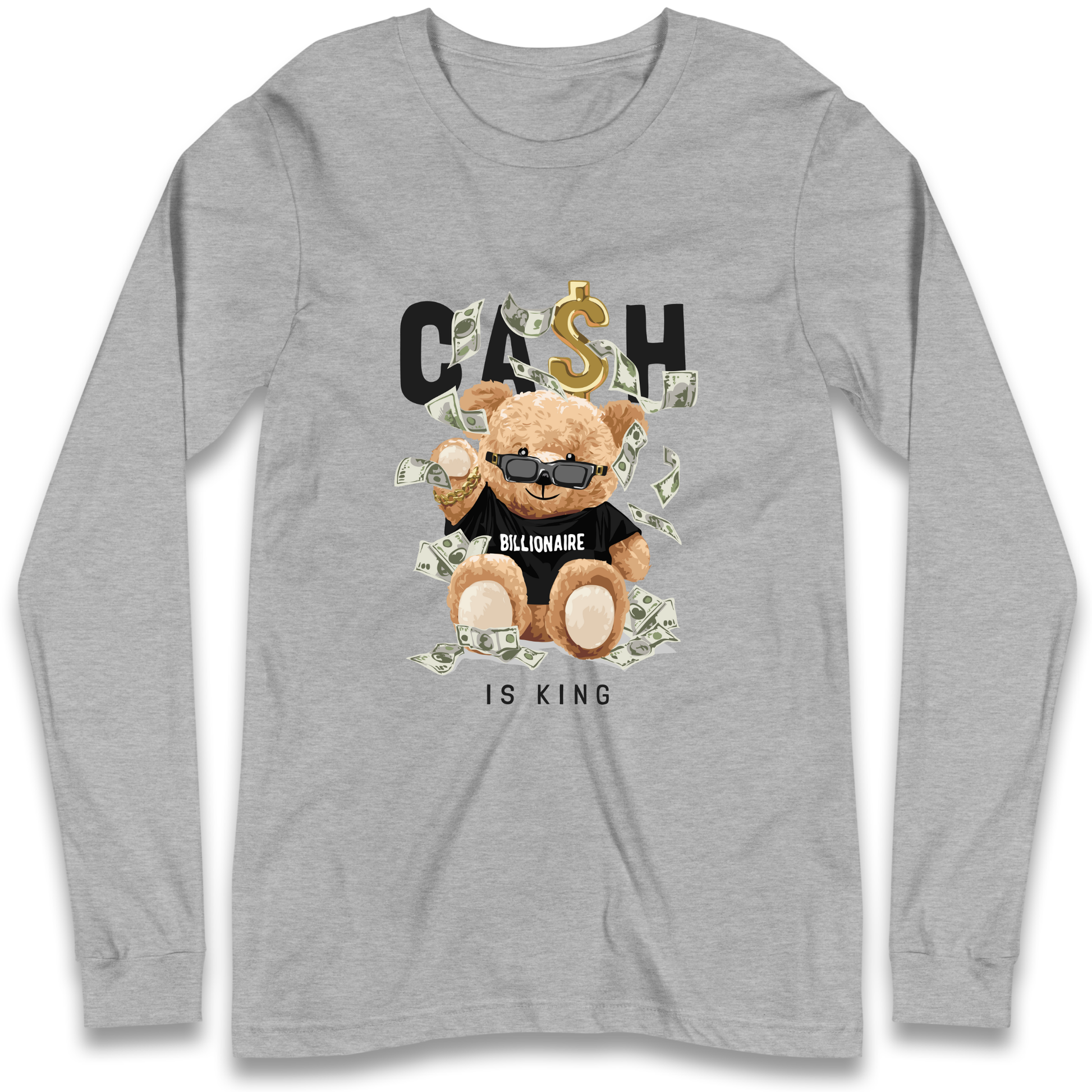 Teddy Bear Billionaire Streetwear Longsleeve T Shirt