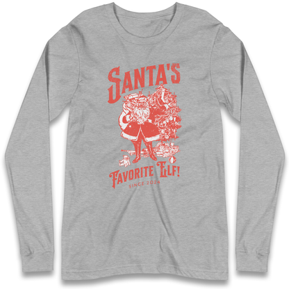 Santas Favourite Elf Christmas Longsleeve T Shirt