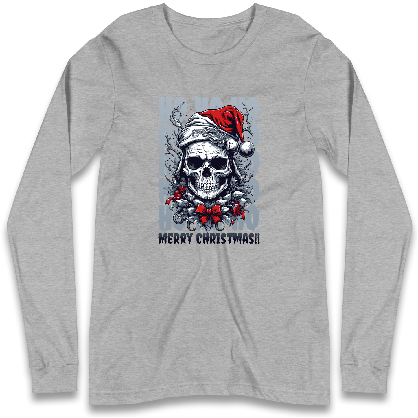 HO HO HO Santa Skelington Christmas Longsleeve T Shirt