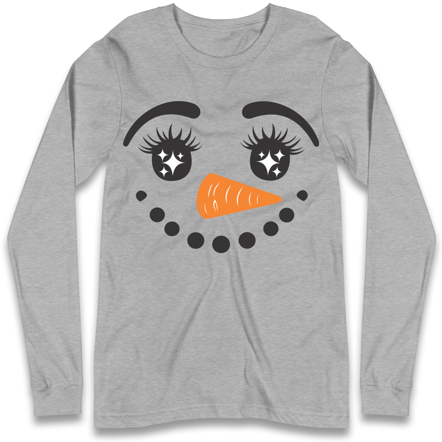 Snowman Face Christmas Longsleeve T Shirt