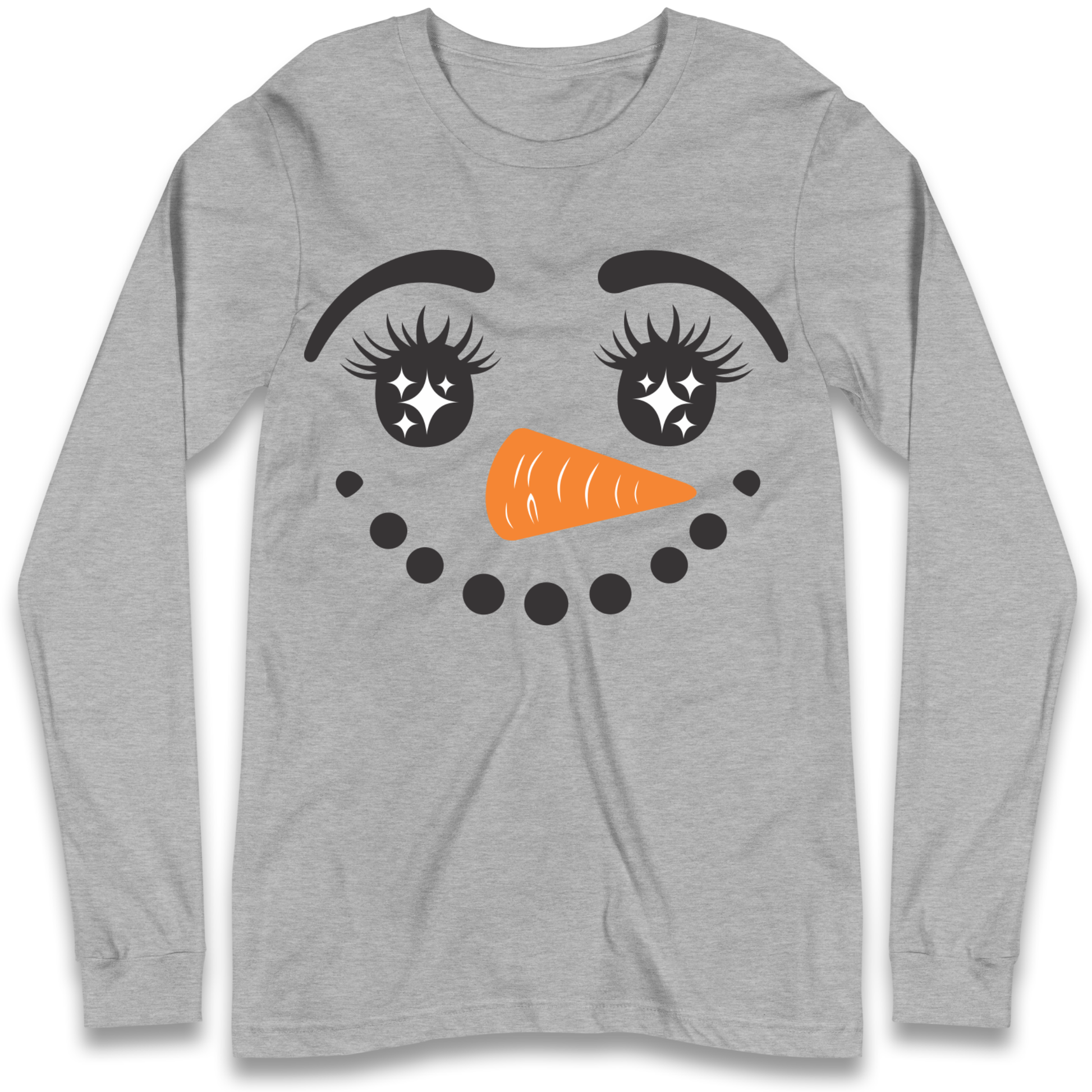 Snowman Face Christmas Longsleeve T Shirt