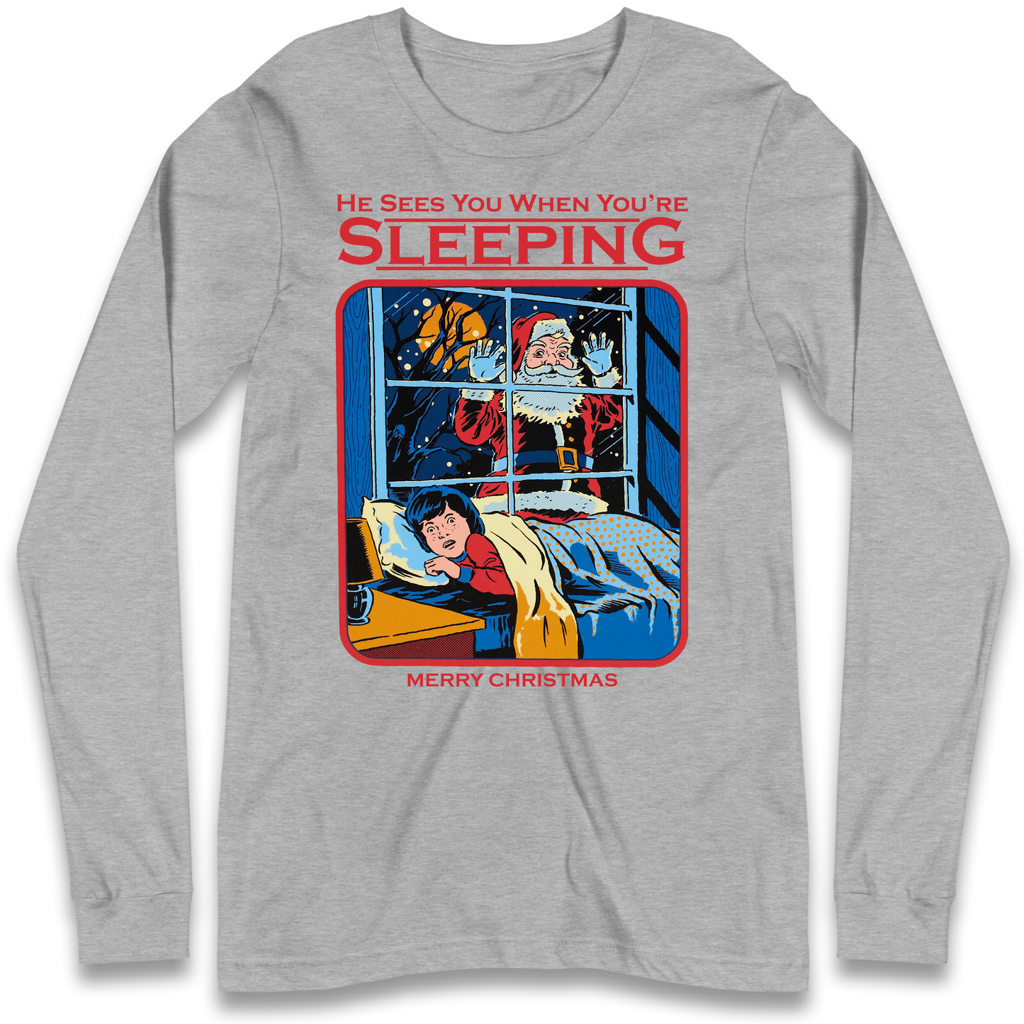 Creepy Santa Claus Christmas Longsleeve T Shirt