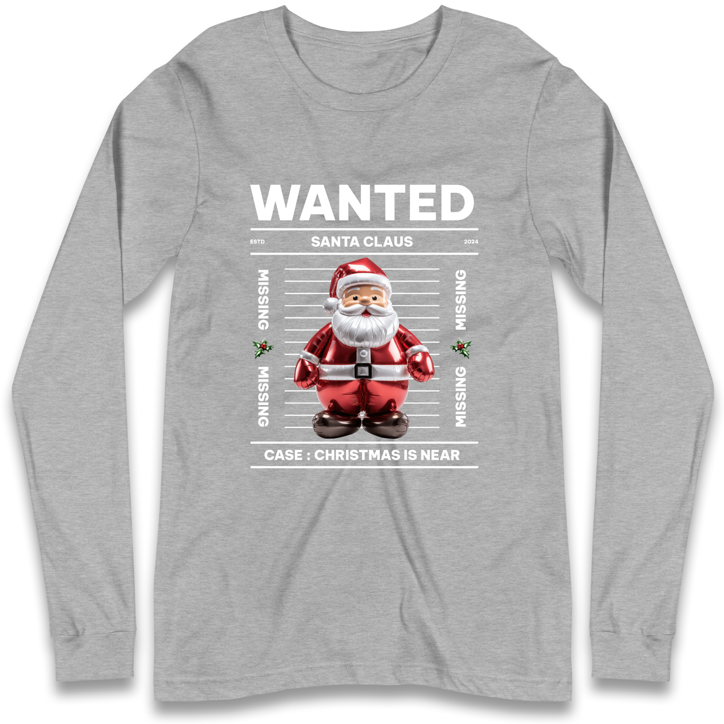 Wanted Santa Claus Christmas Longsleeve T Shirt