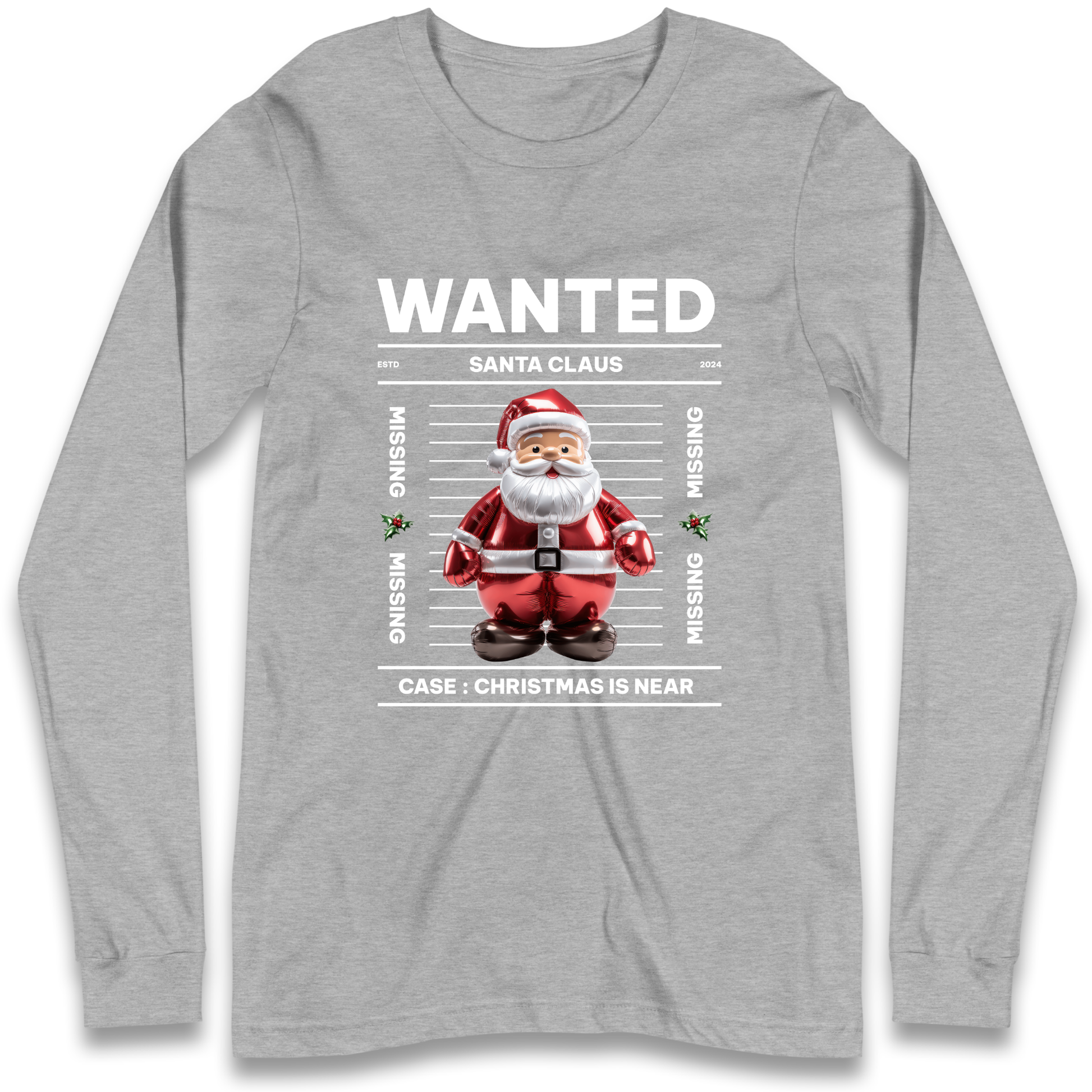 Wanted Santa Claus Christmas Longsleeve T Shirt