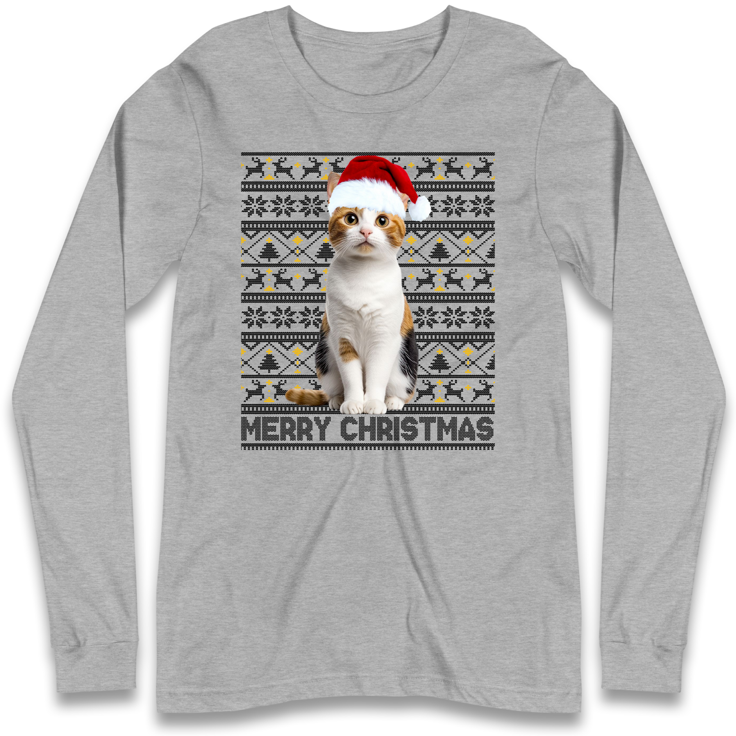 Merry Christmas Cat Longsleeve T Shirt