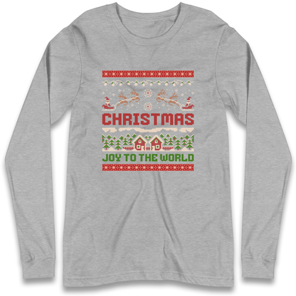 Christmas Joy to the World Christmas Longsleeve T Shirt