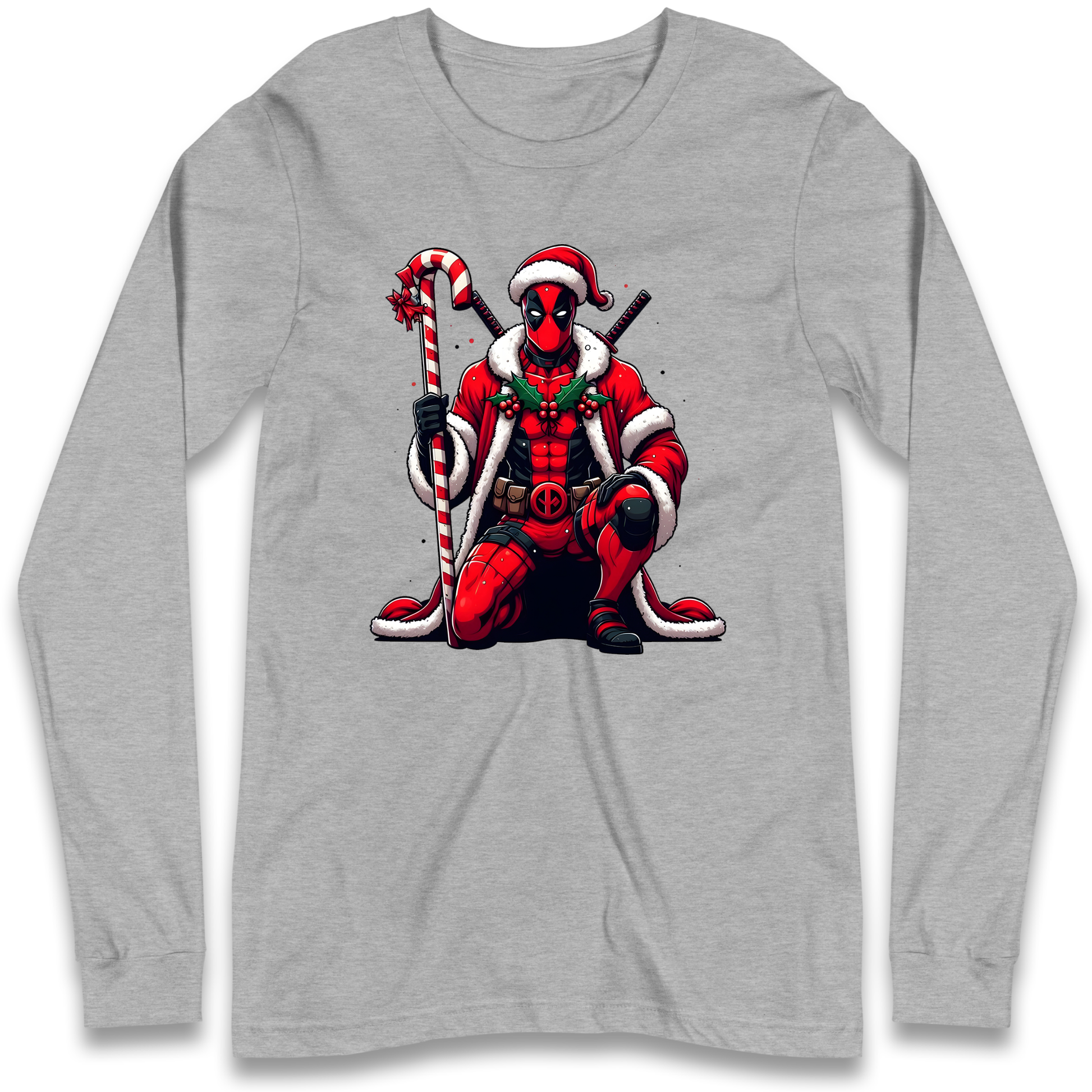 DeadPool Candy Cane Santa Longsleeve T Shirt