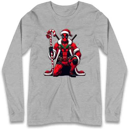 DeadPool Candy Cane Santa Longsleeve T Shirt