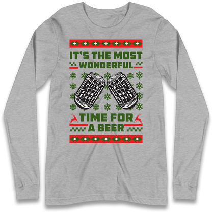 Its The Most Wonderful Time For A Beer Christmas Longsleeve T Shirt