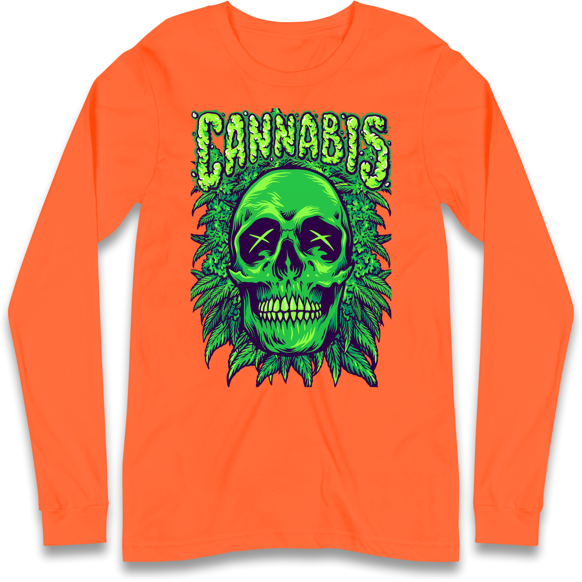 Cannabis Skull Longsleeve T Shirt