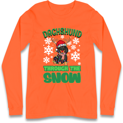 Dachshund Through The Snow Christmas Longsleeve T Shirt