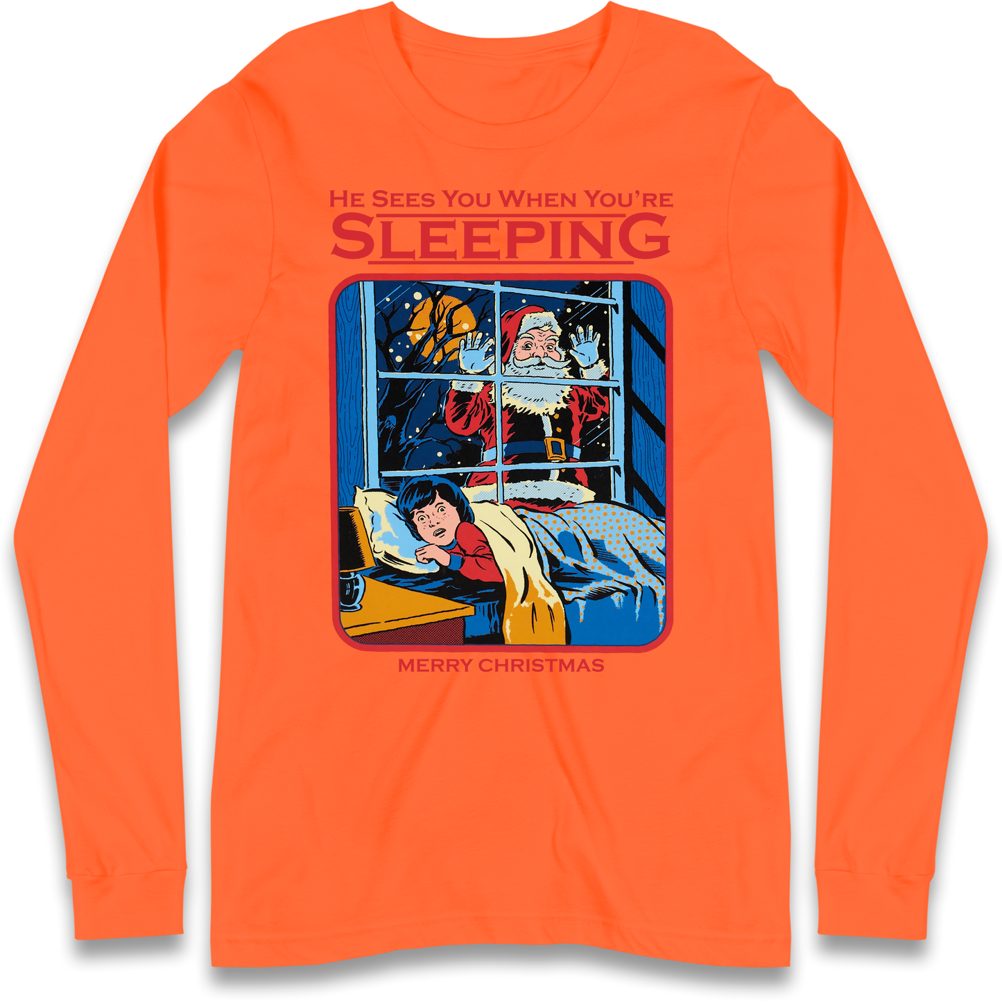 Creepy Santa Claus Christmas Longsleeve T Shirt