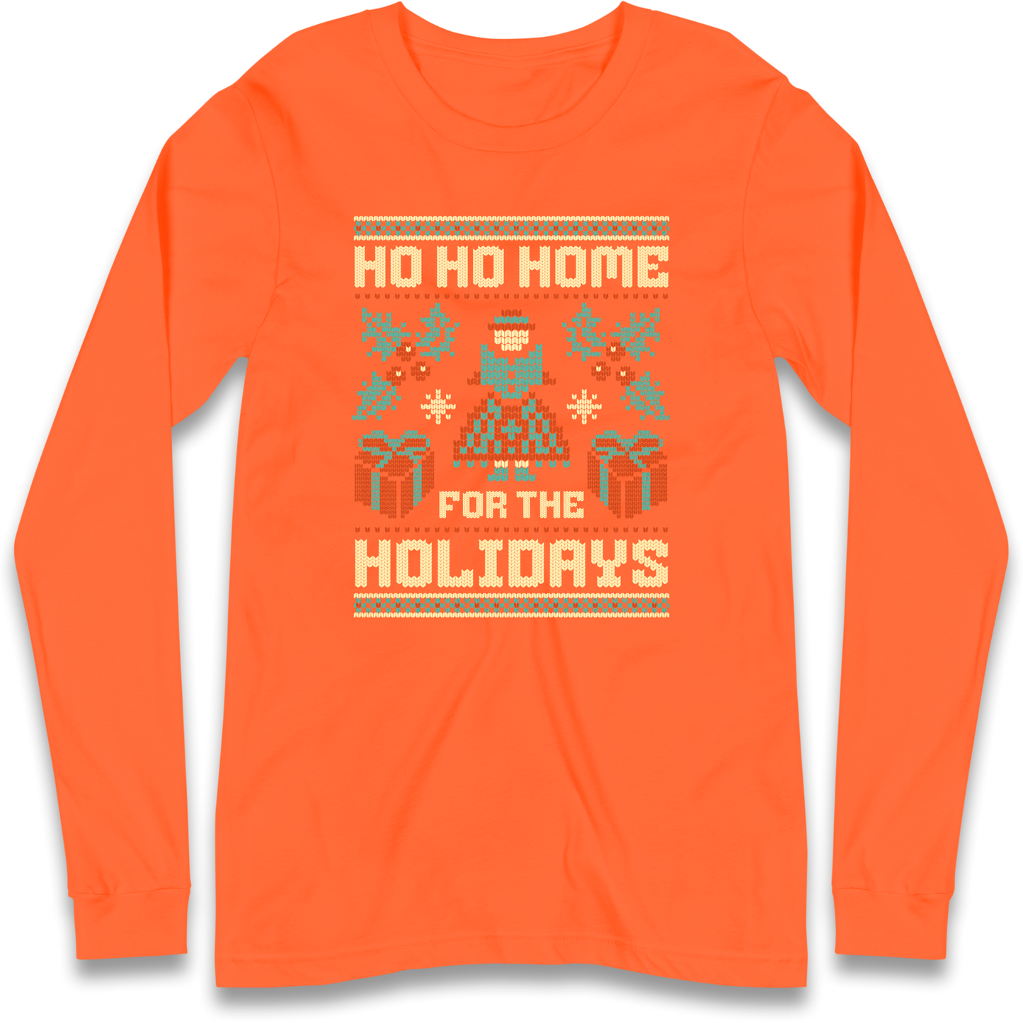HO HO Home For the Holidays Christmas Longsleeve T Shirt