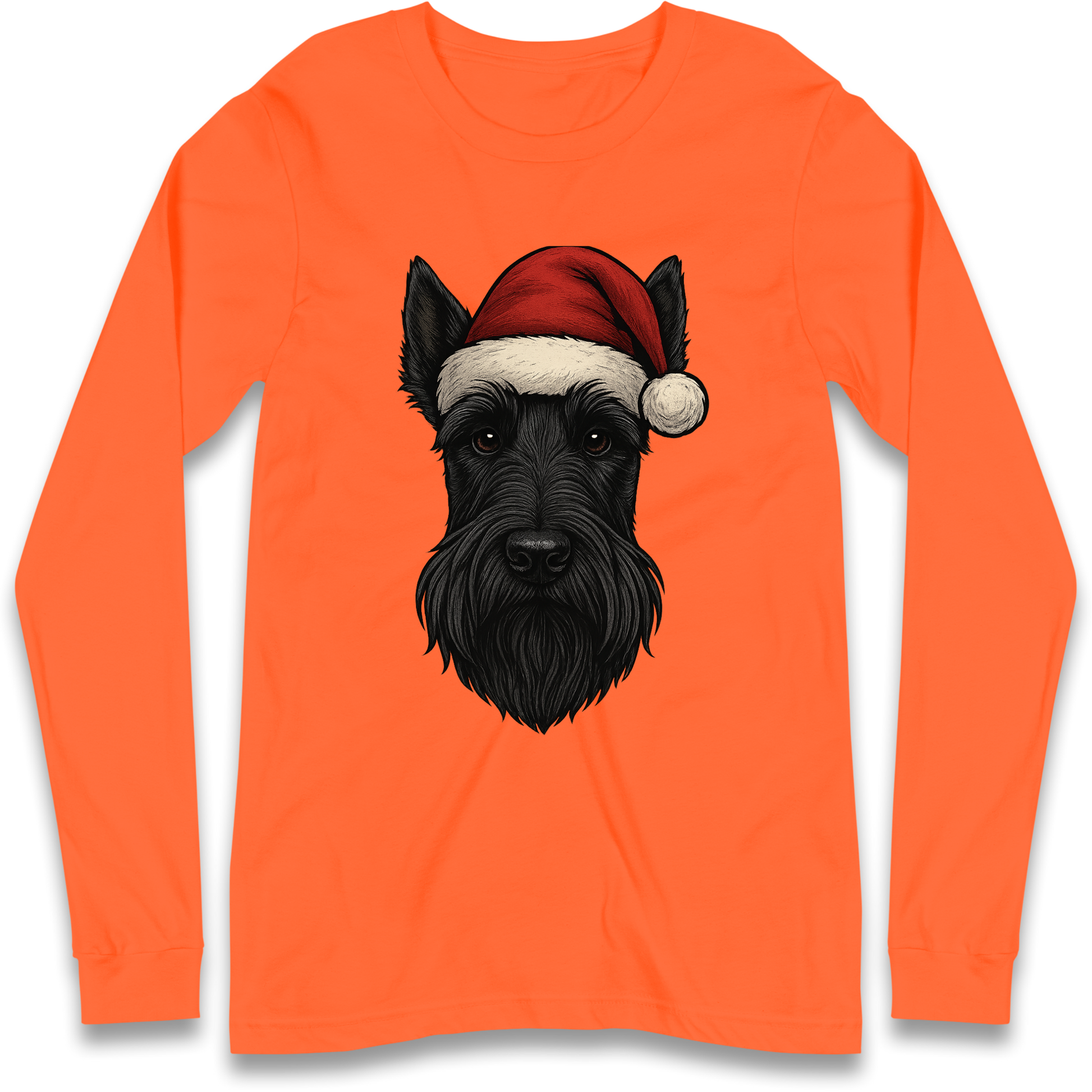 Scottish Terrier Face Christmas Longsleeve T Shirt