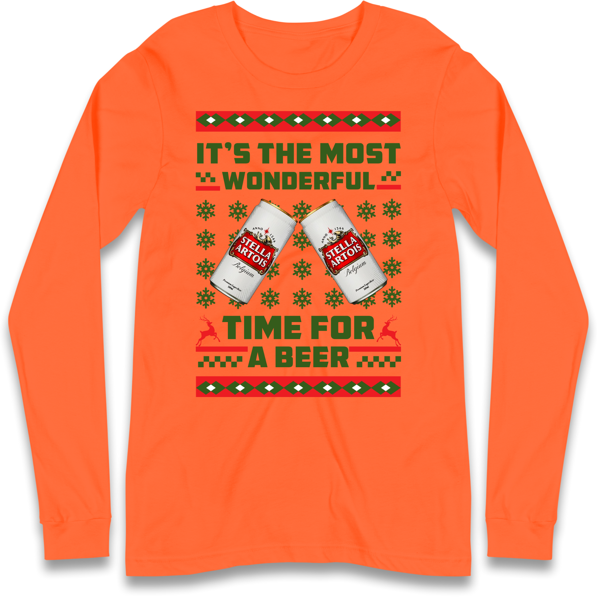 Its The Most Wonderful Time for A Beer Stella Christmas Longsleeve T Shirt