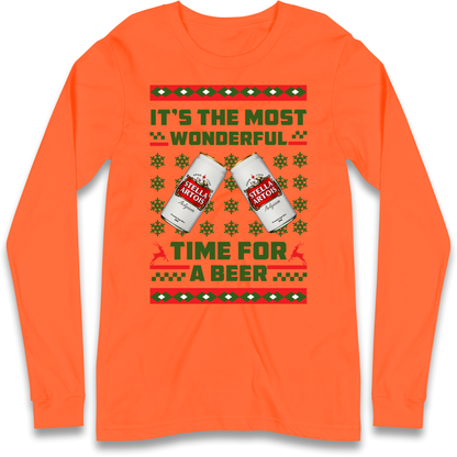 Its The Most Wonderful Time for A Beer Stella Christmas Longsleeve T Shirt