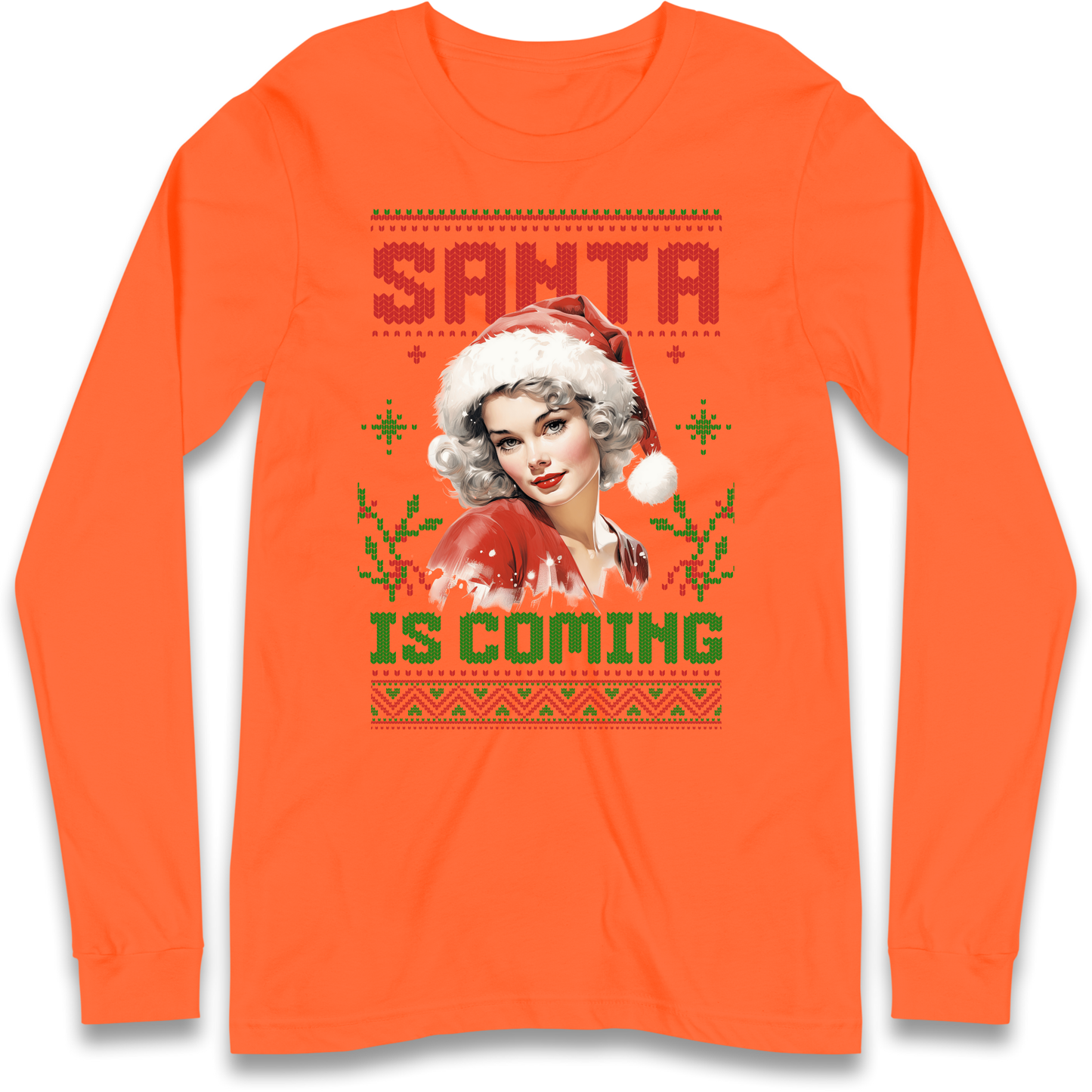 Santa is Coming Christmas Longsleeve T Shirt