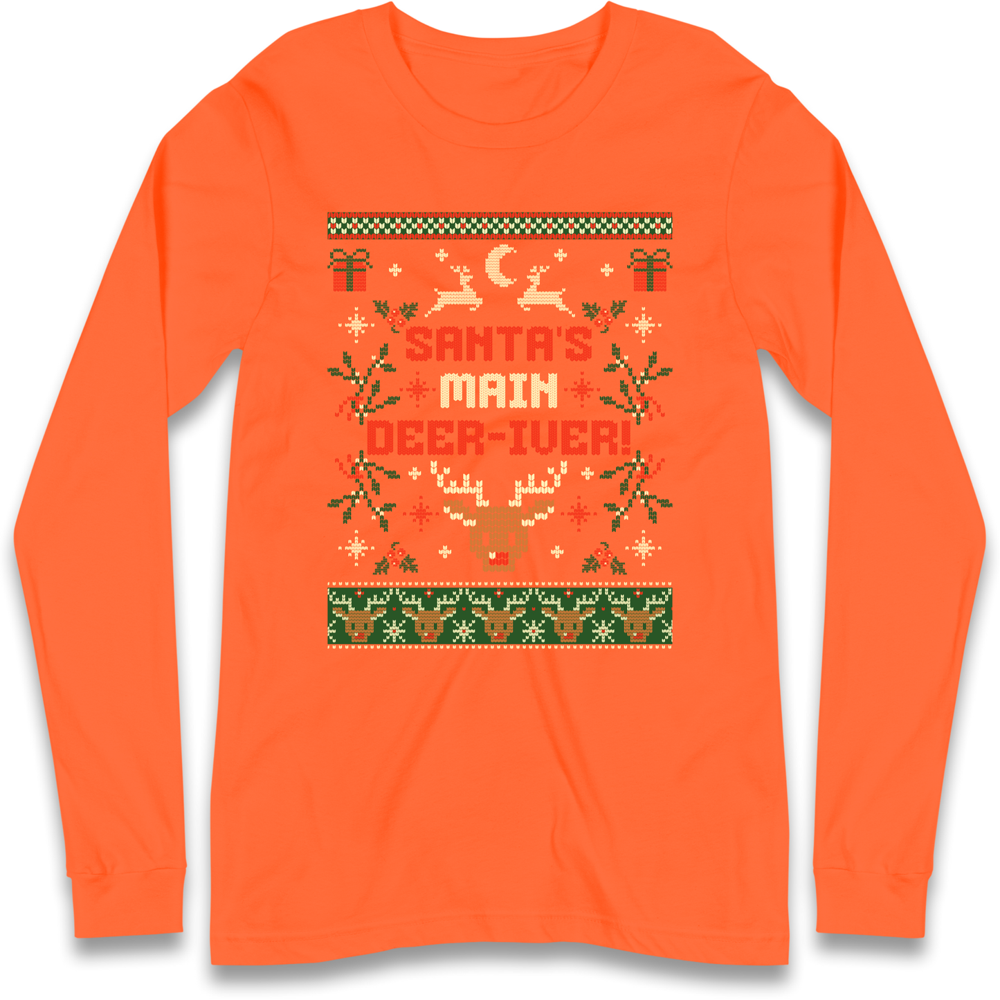 Santas Main Deer iver Christmas Longsleeve T Shirt