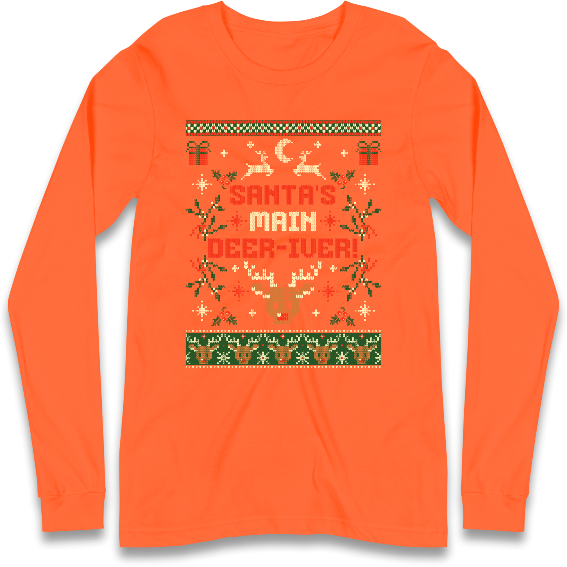 Santas Main Deer iver Christmas Longsleeve T Shirt