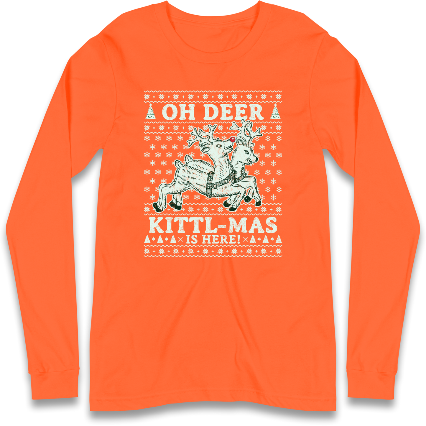 Oh Deer Kittl Mas Is Here Christmas Longsleeve T Shirt