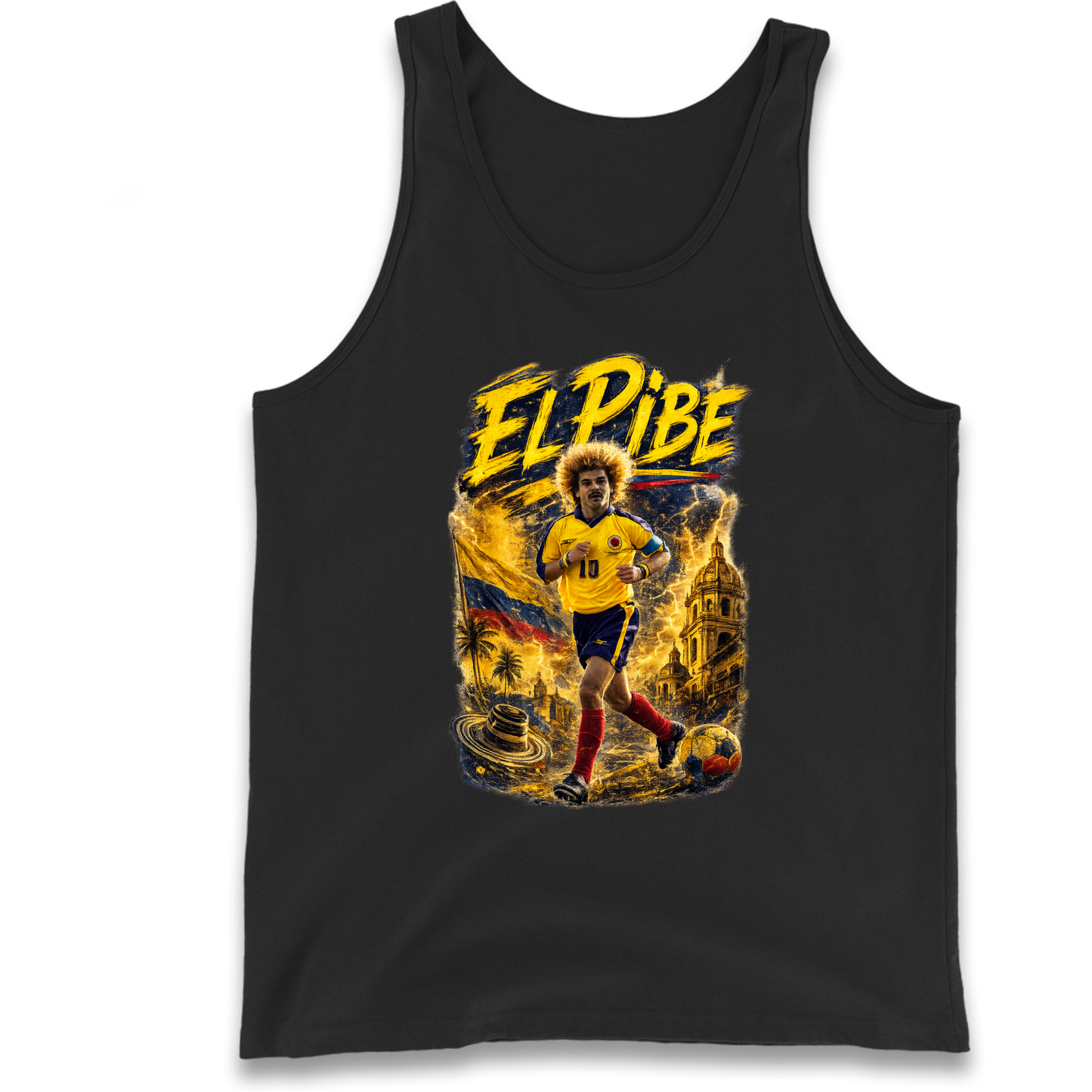 Carlos Valderrama Colombia Football Tank Top