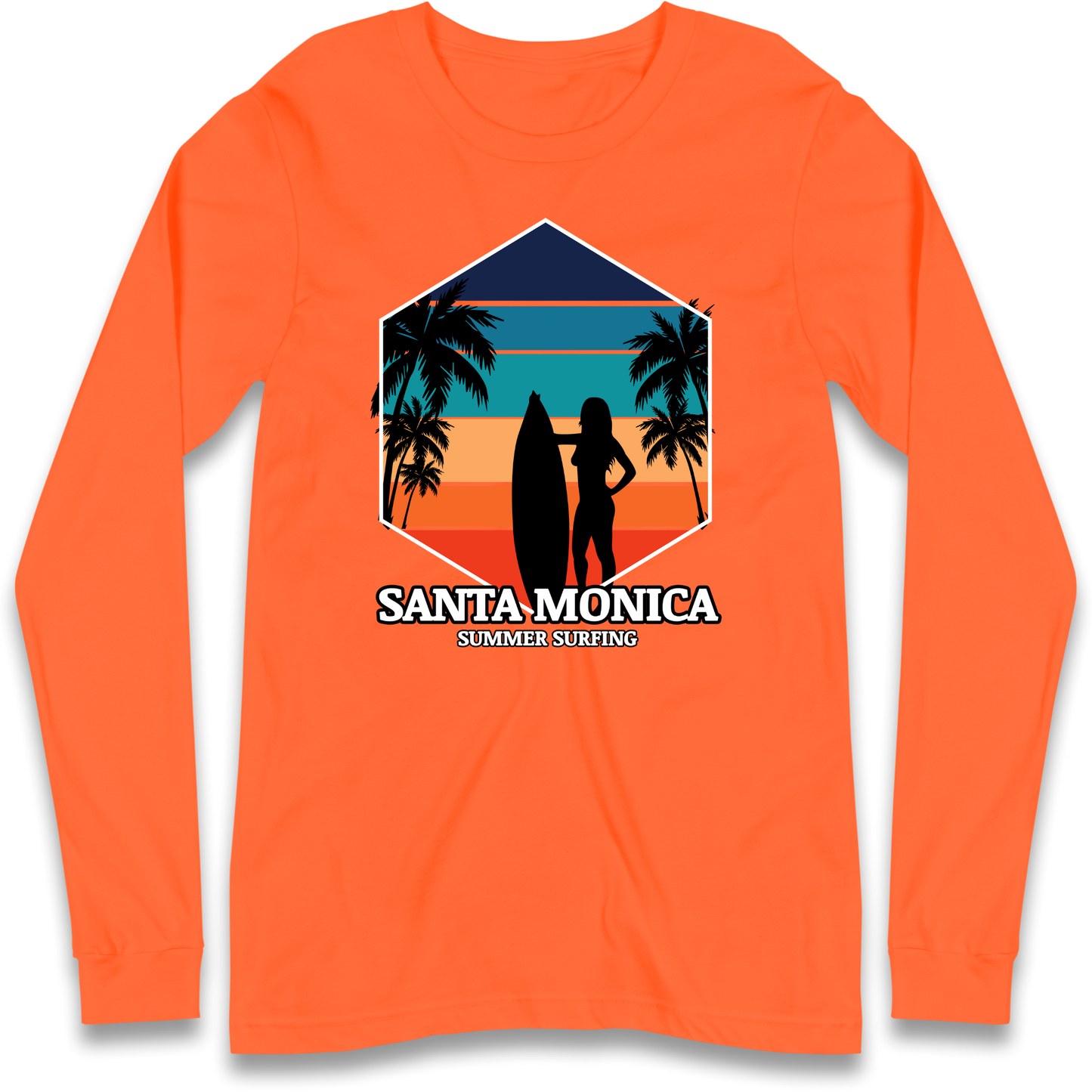Santa Monica Summer Surfing Longsleeve T Shirt