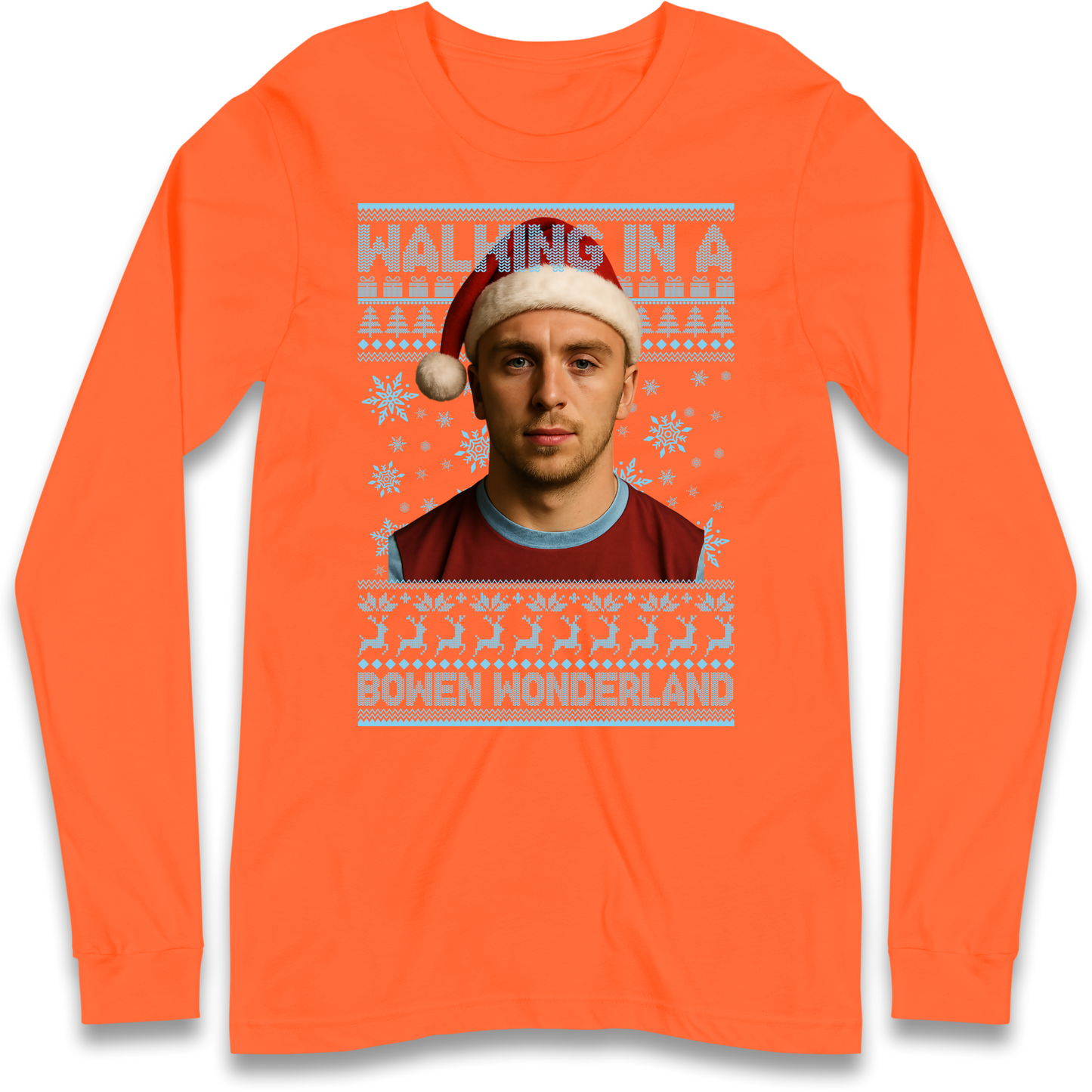 Jared Bowen walking in a Bowen Wonderland Christmas Longsleeve T Shirt