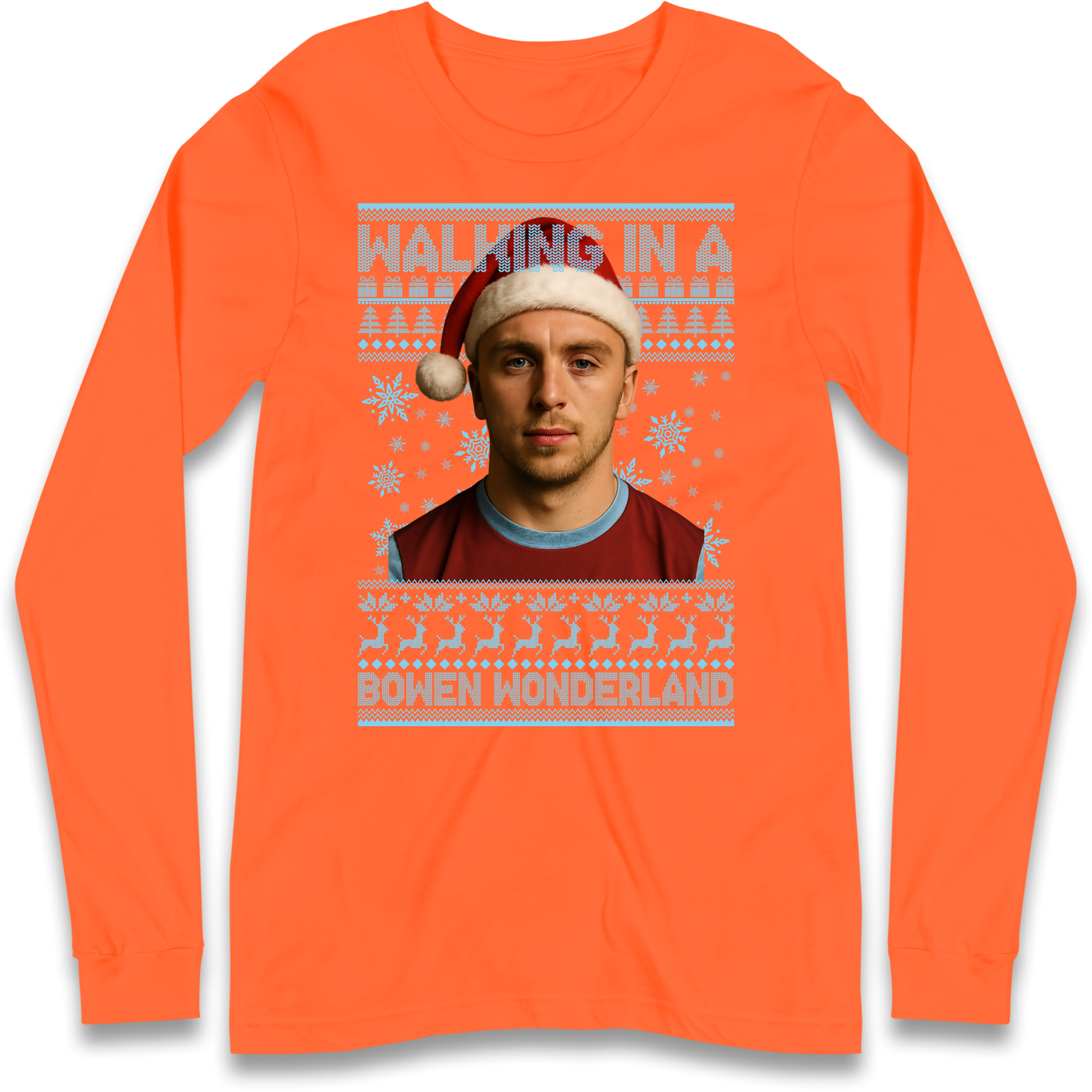 Jared Bowen walking in a Bowen Wonderland Christmas Longsleeve T Shirt