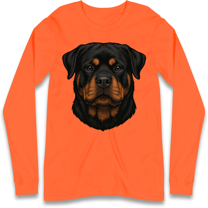 Rottweiler Face Longsleeve T Shirt