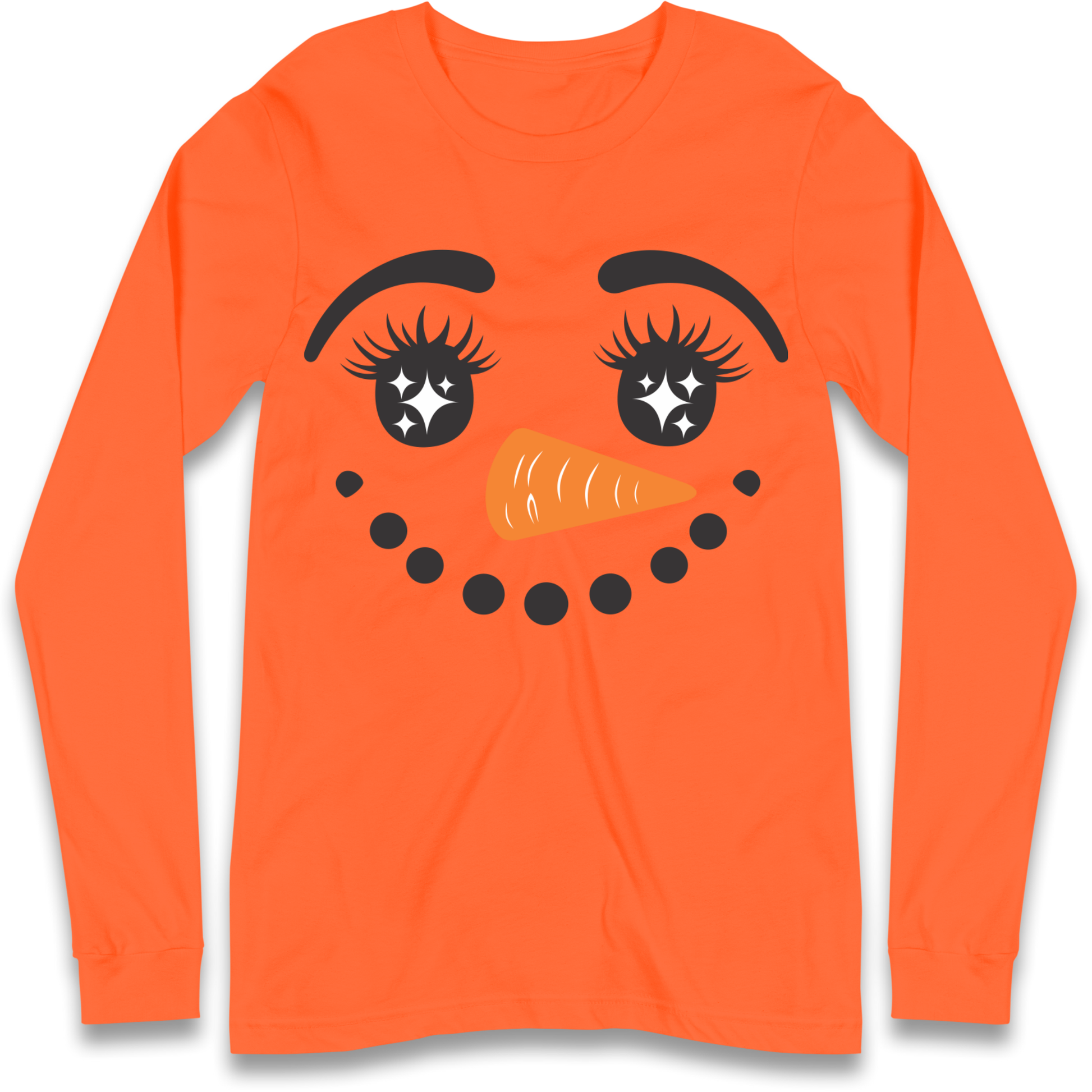 Snowman Face Christmas Longsleeve T Shirt