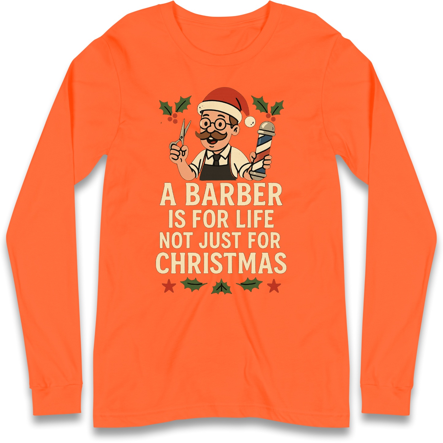 Barber Christmas Longsleeve T Shirt