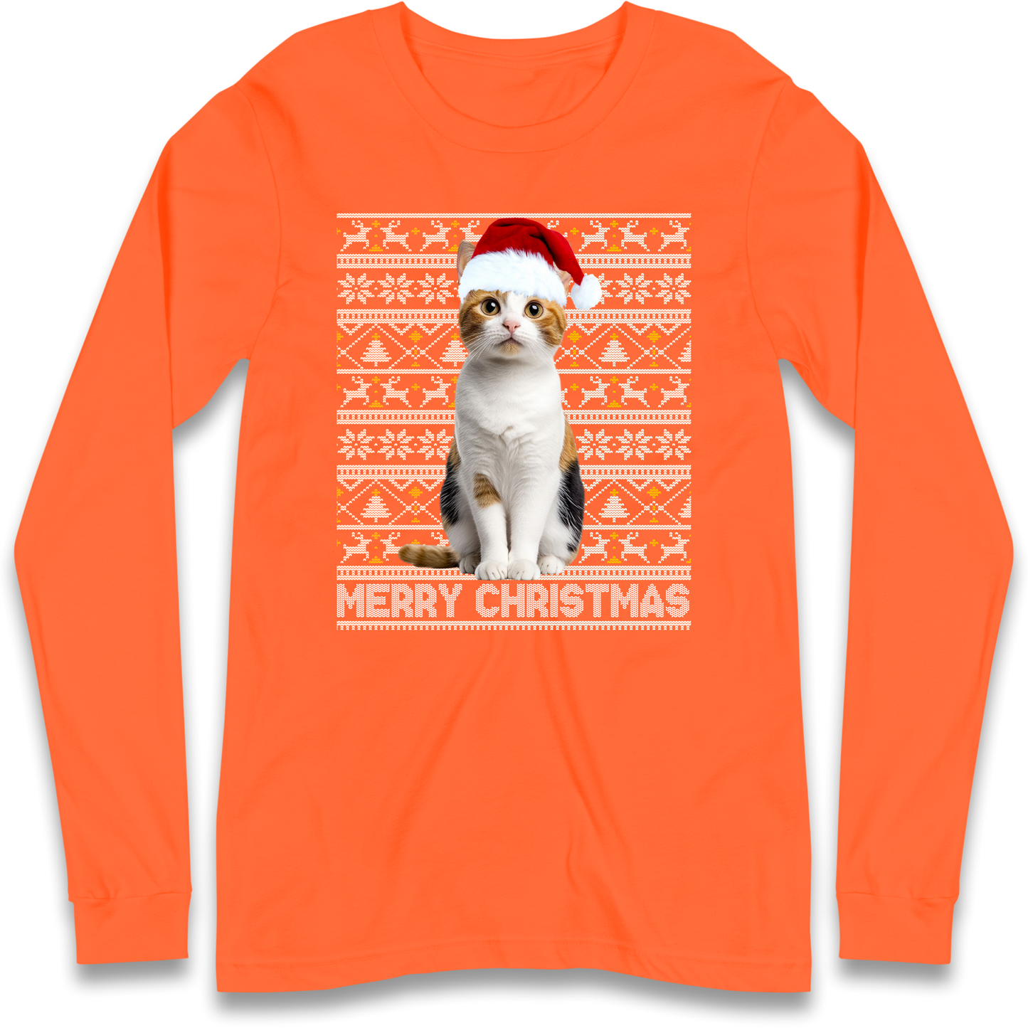 Merry Christmas Cat Longsleeve T Shirt