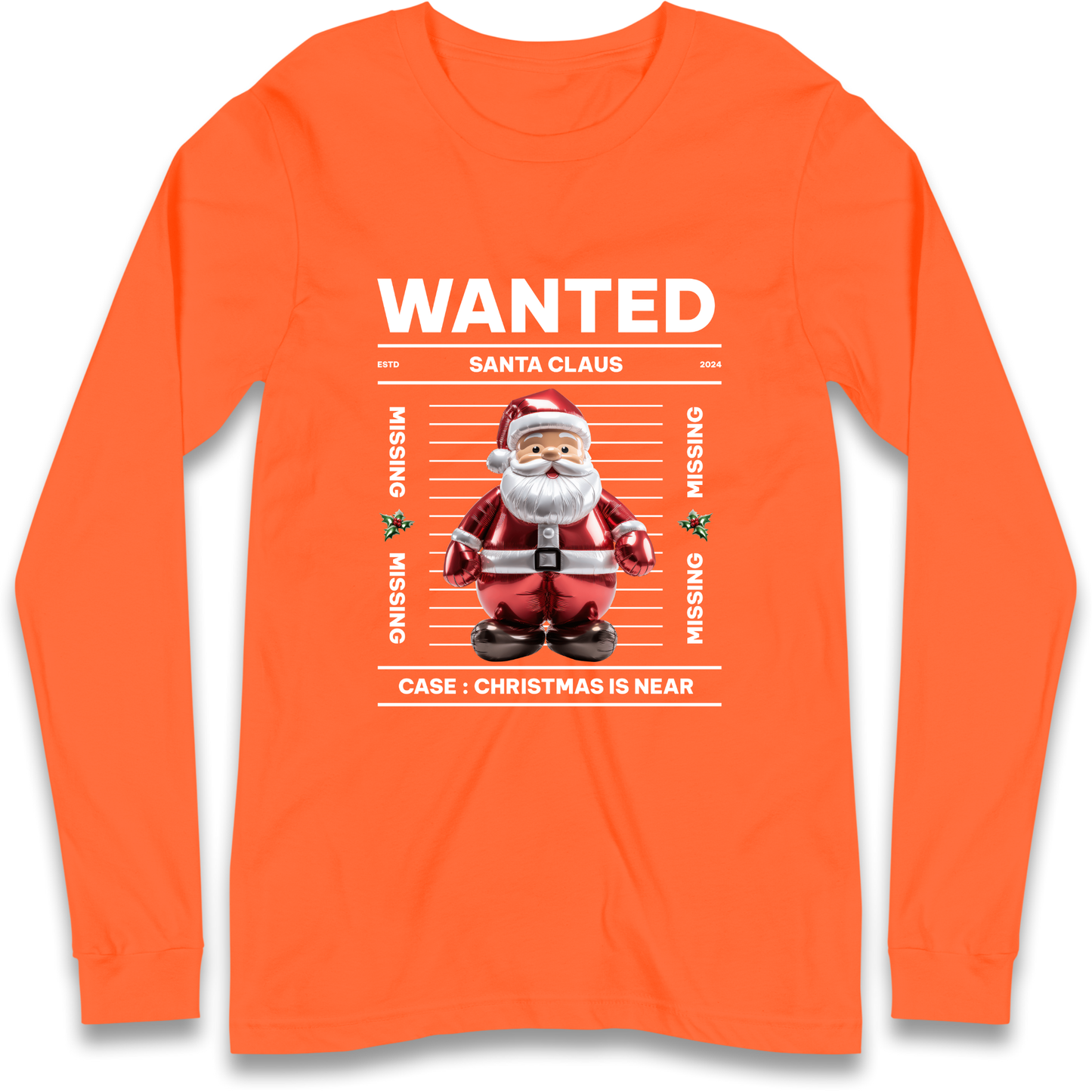Wanted Santa Claus Christmas Longsleeve T Shirt