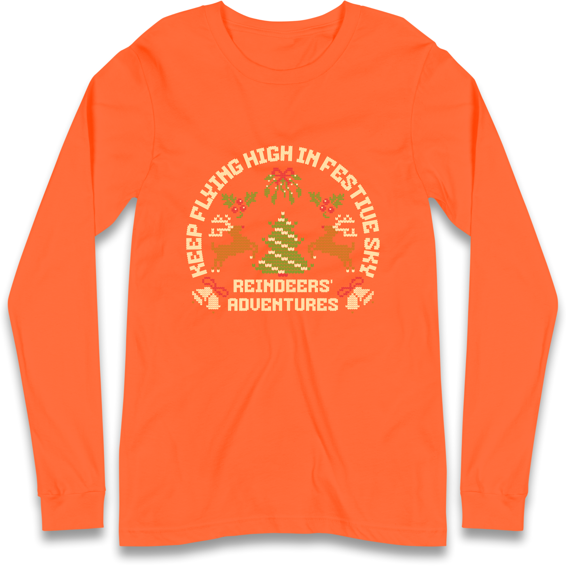 Keep Flying High In Festive Sky Christmas Longsleeve T Shirt