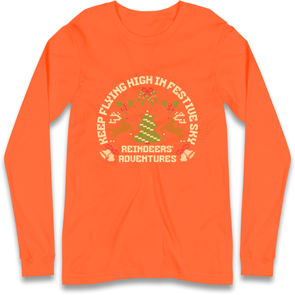 Keep Flying High In Festive Sky Christmas Longsleeve T Shirt