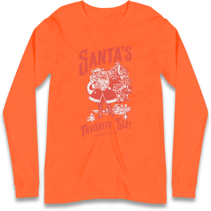 Santas Favourite Elf Christmas Longsleeve T Shirt