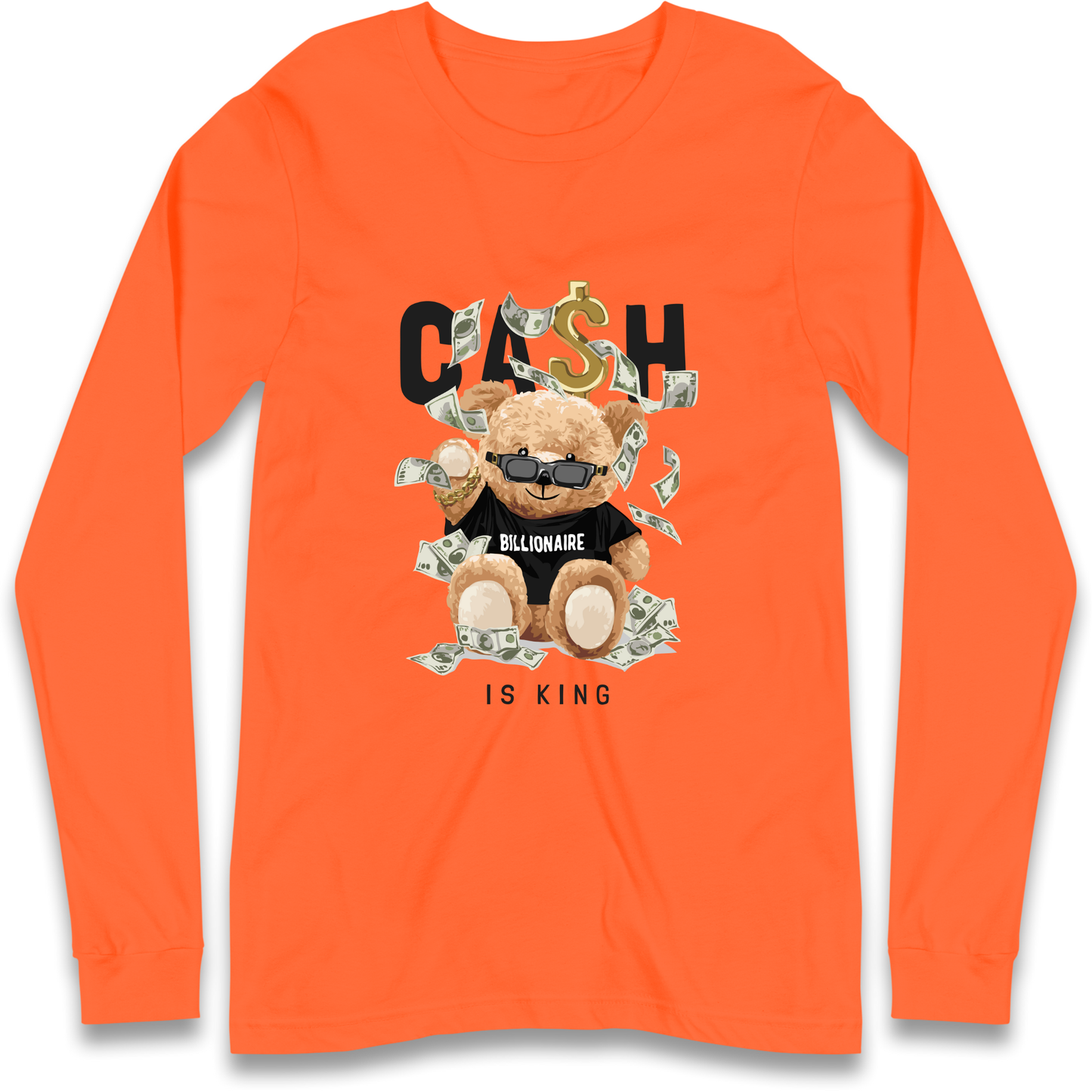Teddy Bear Billionaire Streetwear Longsleeve T Shirt