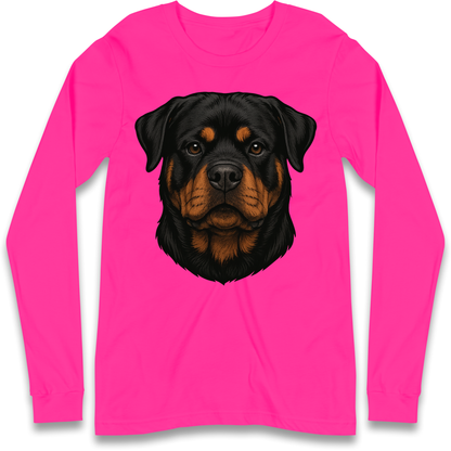 Rottweiler Face Longsleeve T Shirt