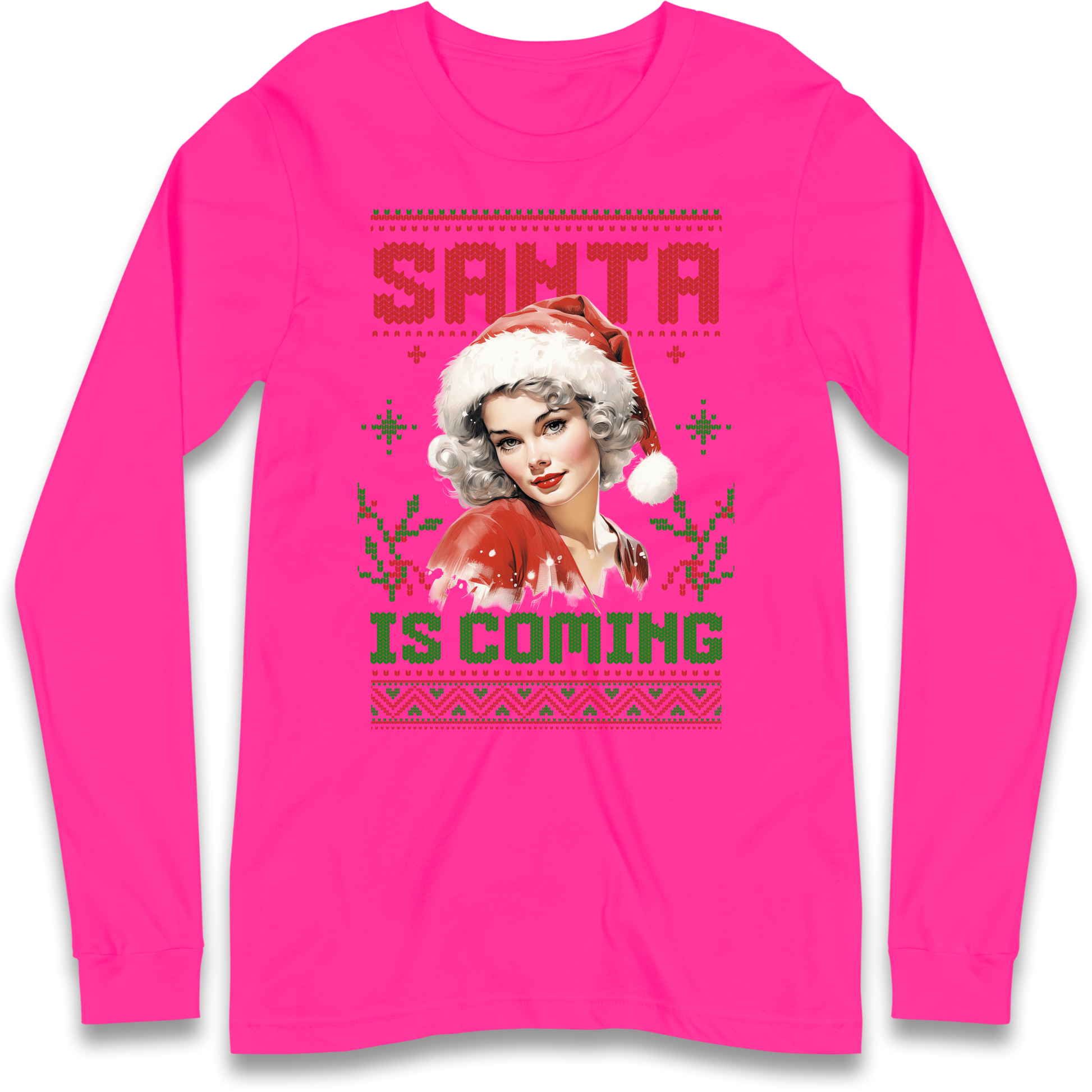 Santa is Coming Christmas Longsleeve T Shirt