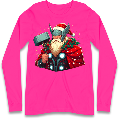 Viking Thor Santa Longsleeve T Shirt