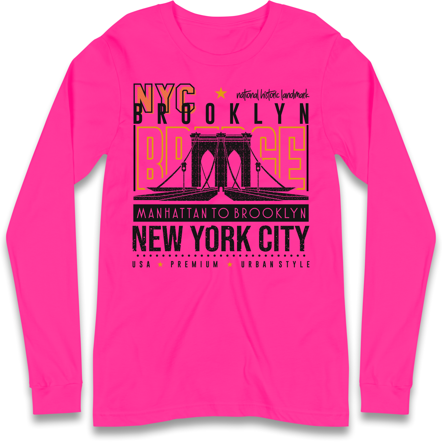 NYC Brooklyn Bridge Longsleeve T Shirt