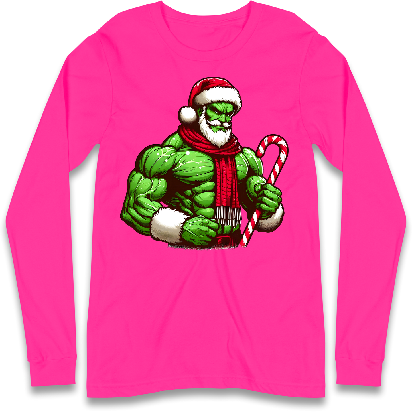 The Hulk Candy Cane Santa Longsleeve T Shirt