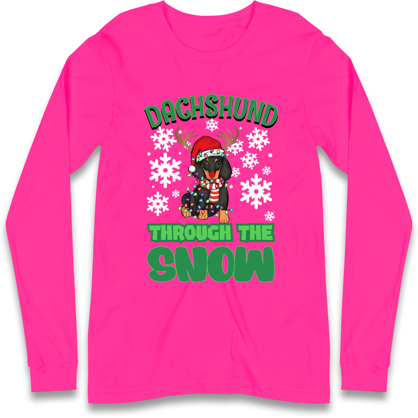 Dachshund Through The Snow Christmas Longsleeve T Shirt